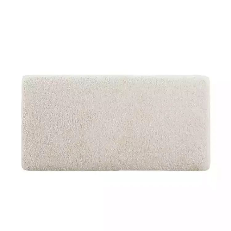 Kirklands Home Benches & Ottomans|Ivory Sherpa & Walnut Rectangle Storage Ottoman