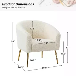 Kirklands Home Accent Chairs|Sherpa Venice Accent Chair Ivory