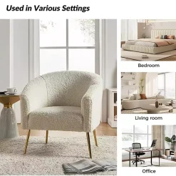 Kirklands Home Accent Chairs|Sherpa Venice Accent Chair Ivory