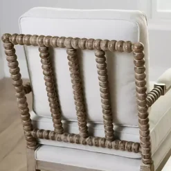 Kirklands Home Accent Chairs|Spencer Spindle Armchair Ivory