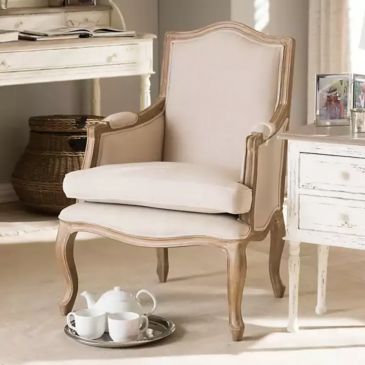 Kirklands Home Accent Chairs|Streaked Antique Accent Chair Ivory