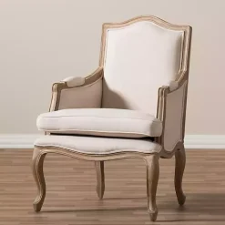 Kirklands Home Accent Chairs|Streaked Antique Accent Chair Ivory