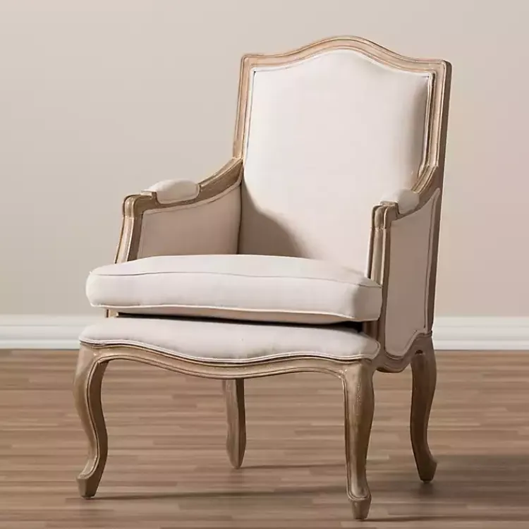 Kirklands Home Accent Chairs|Streaked Antique Accent Chair Ivory
