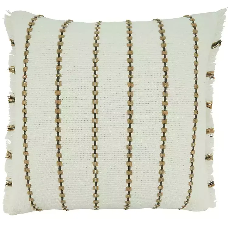 Online Striped Fringe Oversized Throw Pillow Pillows