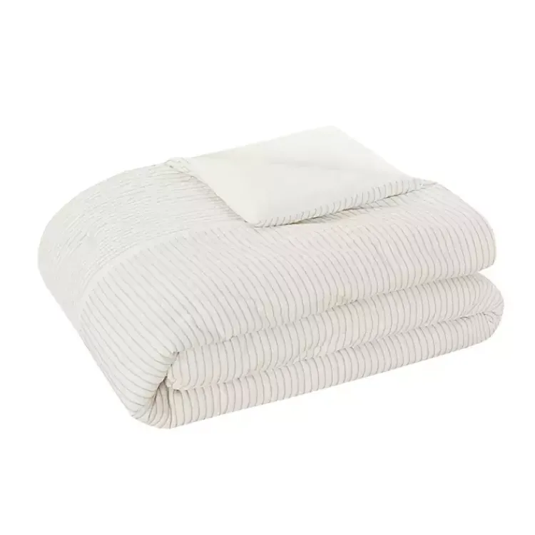 Kirklands Home Comforters|Striped Oversized King 3-pc. Comforter Set Ivory