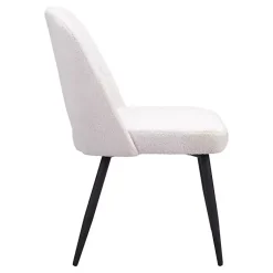 Kirklands Home Dining Chairs|Ivory Teddy Upholstered Dining Chairs, Set of 2 White