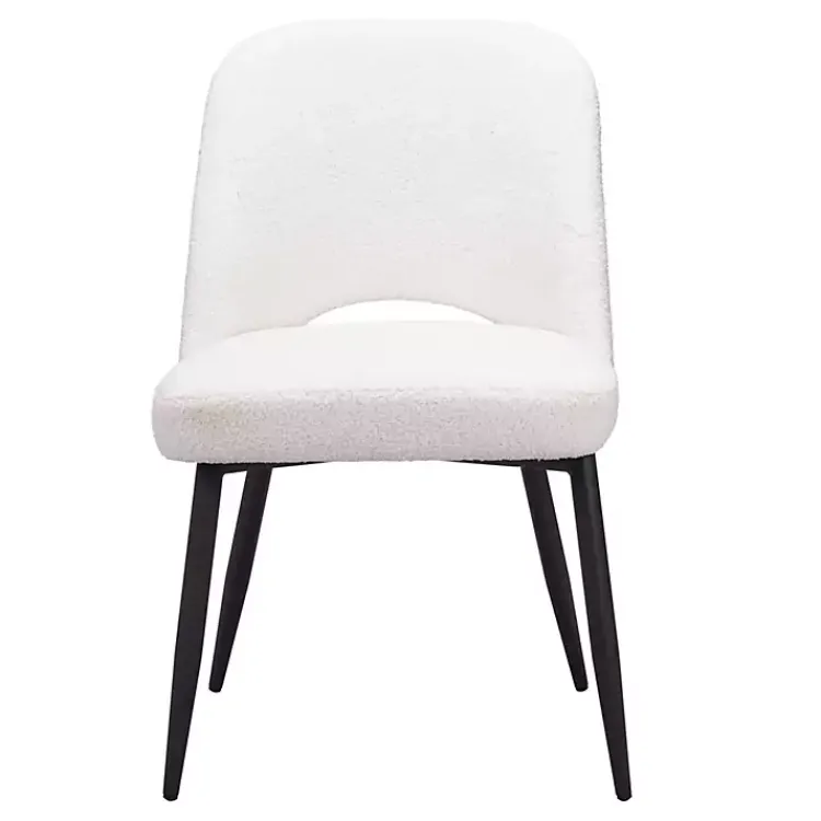 Kirklands Home Dining Chairs|Ivory Teddy Upholstered Dining Chairs, Set of 2 White