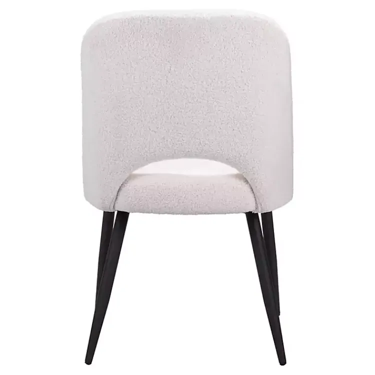 Kirklands Home Dining Chairs|Ivory Teddy Upholstered Dining Chairs, Set of 2 White