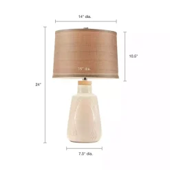 Kirklands Home Table Lamps|Ivory Textured Ceramic Boho Table Lamp Brown
