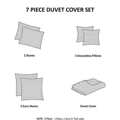 Kirklands Home Duvets|Tufted Cotton 7-pc. Full/Queen Duvet Set Ivory