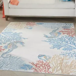 Kirklands Home Area Rugs|Ivory Underwater Paradise Area Rug, 5x7