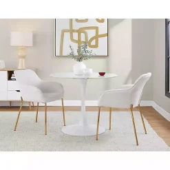 Kirklands Home Dining Chairs|Upholstered Daniella Dining Chairs, Set of 2 Ivory