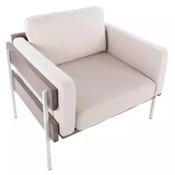 Kirklands Home Accent Chairs|Ivory Upholstered Wood Accent Chair Gray