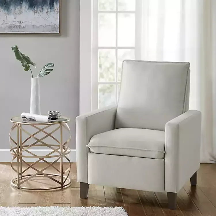 Kirklands Home Accent Chairs|Upholstered Push-Back Recliner Ivory