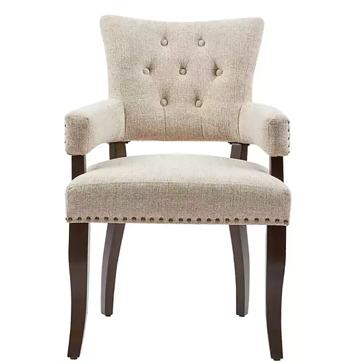 Kirklands Home Dining Chairs|Upholstered Tufted Dining Chairs, Set of 2 Ivory