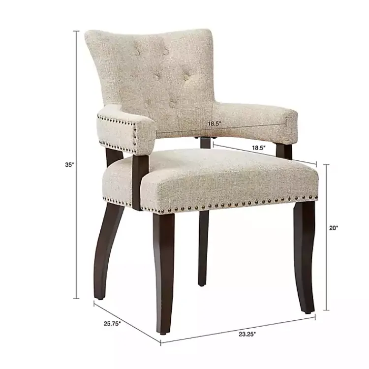 Kirklands Home Dining Chairs|Upholstered Tufted Dining Chairs, Set of 2 Ivory