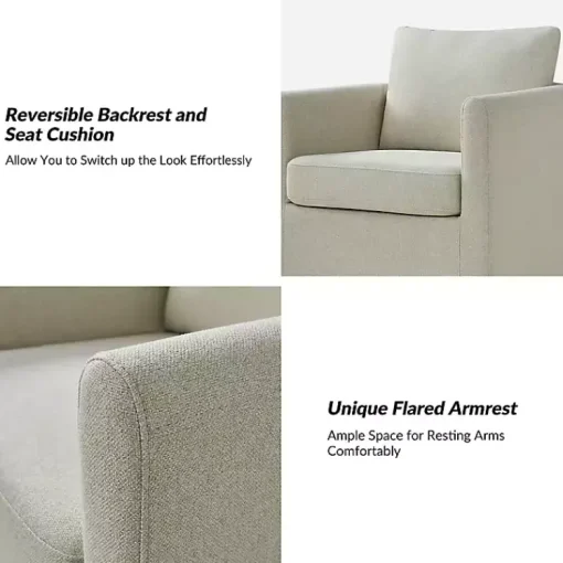Kirklands Home Accent Chairs|Upholstered Vasser Slipcover Swivel Chair Ivory