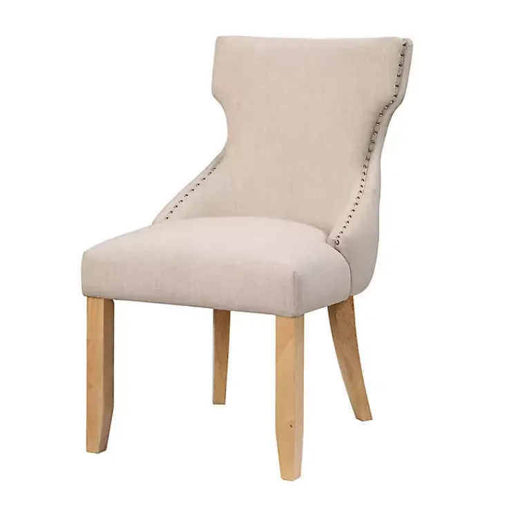 Kirklands Home Dining Chairs|Upholstered Wingback Dining Chairs, Set of 2 Ivory