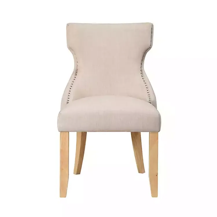Kirklands Home Dining Chairs|Upholstered Wingback Dining Chairs, Set of 2 Ivory