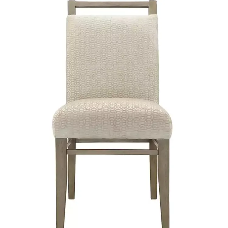 Kirklands Home Dining Chairs|Upholstered Wooden Dining Chairs, Set of 2 Ivory