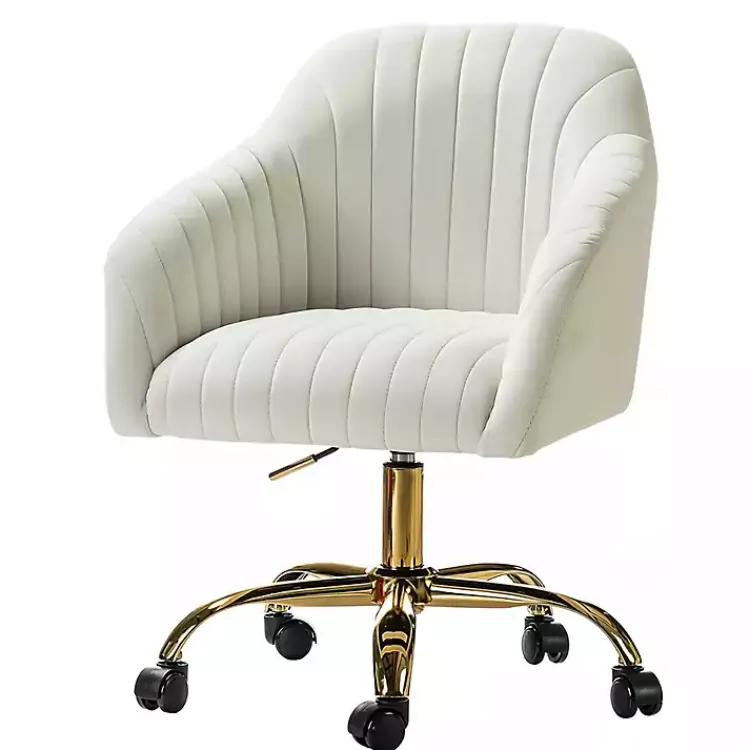 Kirklands Home Office Furniture|Velvet Swivel Jacyln Office Chair Ivory