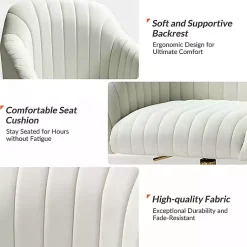 Kirklands Home Office Furniture|Velvet Swivel Jacyln Office Chair Ivory