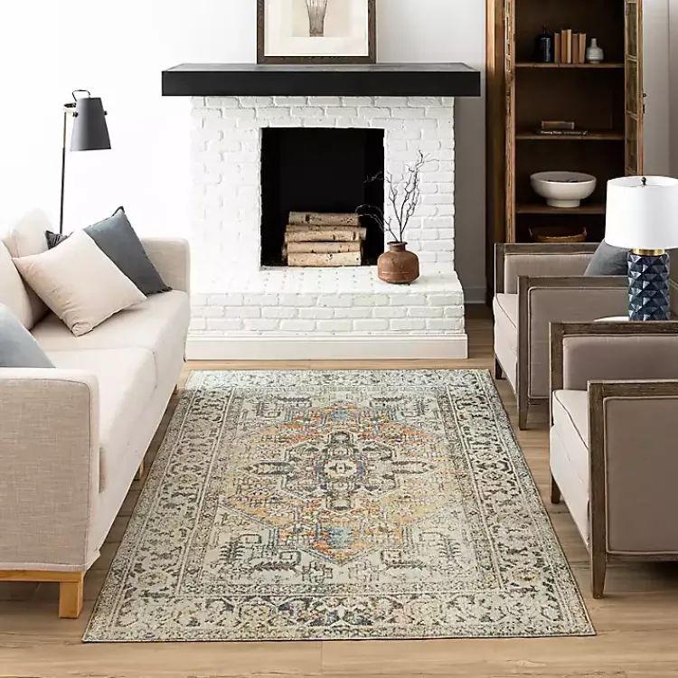 Kirklands Home Area Rugs|Wilcox Medallion Area Rug, 6x9 Ivory
