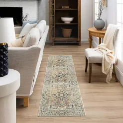 Kirklands Home Area Rugs|Wilcox Medallion Runner, 2x8 Ivory