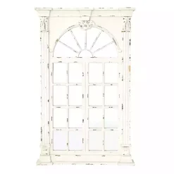 Kirklands Home Decorative Mirrors|Ivory Window Frame Beveled Mirror