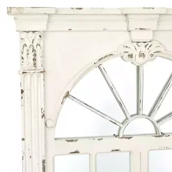 Kirklands Home Decorative Mirrors|Ivory Window Frame Beveled Mirror