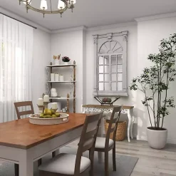 Kirklands Home Decorative Mirrors|Ivory Window Frame Beveled Mirror