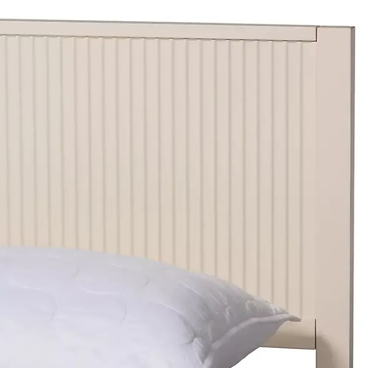 Kirklands Home Beds & Headboards|Wood Fluted Headboard Primrose Queen Bed Ivory