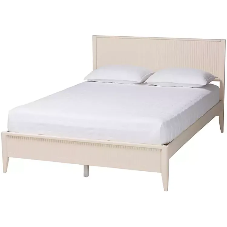 Kirklands Home Beds & Headboards|Wood Fluted Headboard Primrose King Bed Ivory