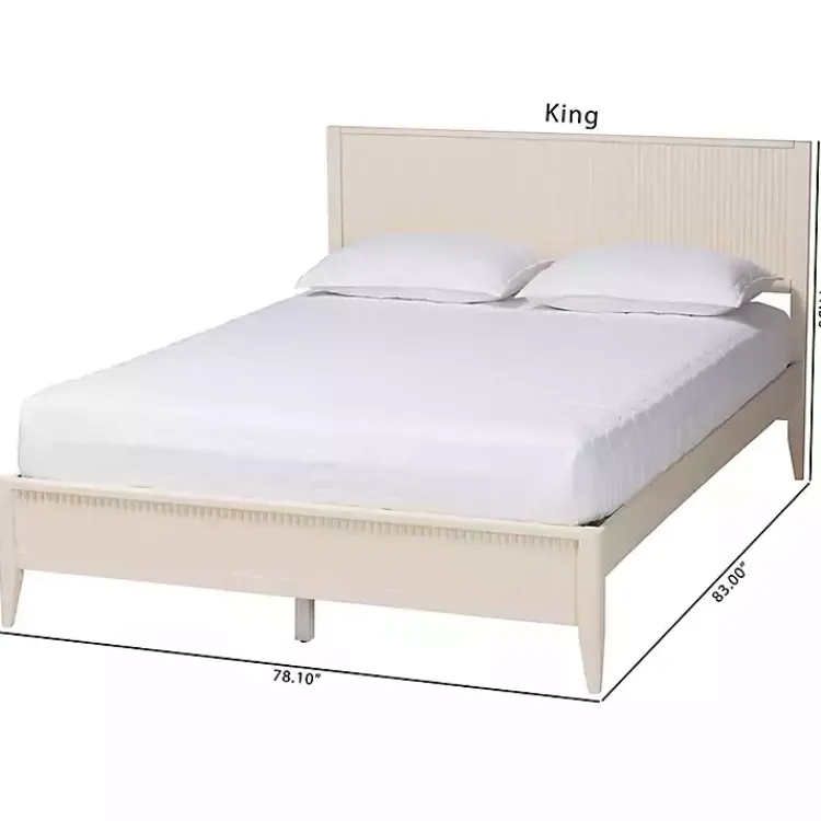 Kirklands Home Beds & Headboards|Wood Fluted Headboard Primrose King Bed Ivory