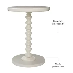 Kirklands Home Accent & End Tables|Wood Spindle Side Table Ivory