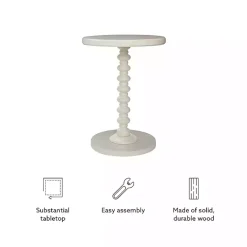 Kirklands Home Accent & End Tables|Wood Spindle Side Table Ivory