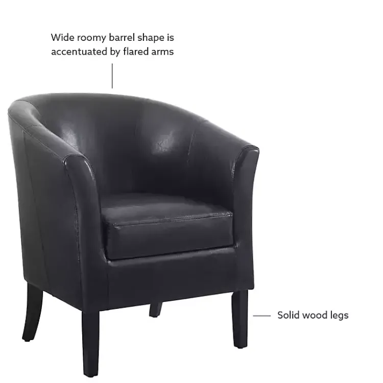 Kirklands Home Accent Chairs|Jack Barrel Back Club Chair Black