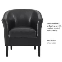 Kirklands Home Accent Chairs|Jack Barrel Back Club Chair Black