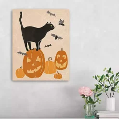 Jack 'O Lantern Cat Halloween Wall Plaque, 20 in. Halloween