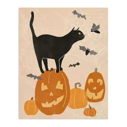 Jack 'O Lantern Cat Halloween Wall Plaque, 20 in. Halloween