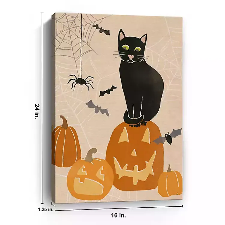 Hot Jack 'O Lantern Cat Halloween Wall Plaque, 24 in. Halloween