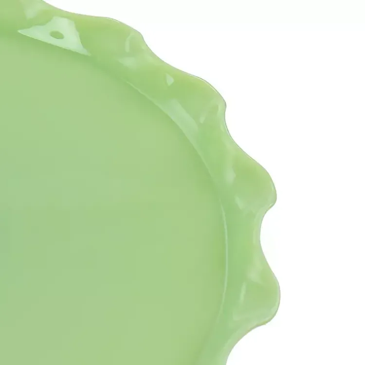 Kirklands Home Serving & Entertaining|Jadeite Glass Martha Stewart Scalloped Cake Stand Green