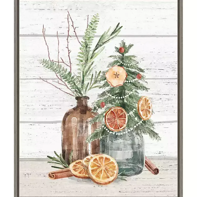 Online Jars with Oranges Christmas Canvas Wall Plaque Christmas Art & Wall Decor
