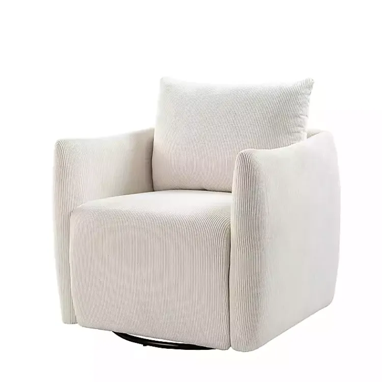 Kirklands Home Accent Chairs|Jerri Corduroy Swivel Accent Chair Ivory