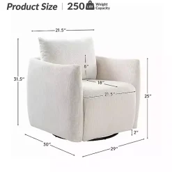 Kirklands Home Accent Chairs|Jerri Corduroy Swivel Accent Chair Ivory