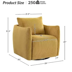 Kirklands Home Accent Chairs|Jerri Mustard Corduroy Swivel Accent Chair Yellow