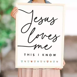 Kirklands Home Wall Quotes & Signs|Jesus Loves Me Wood Wall Plaque