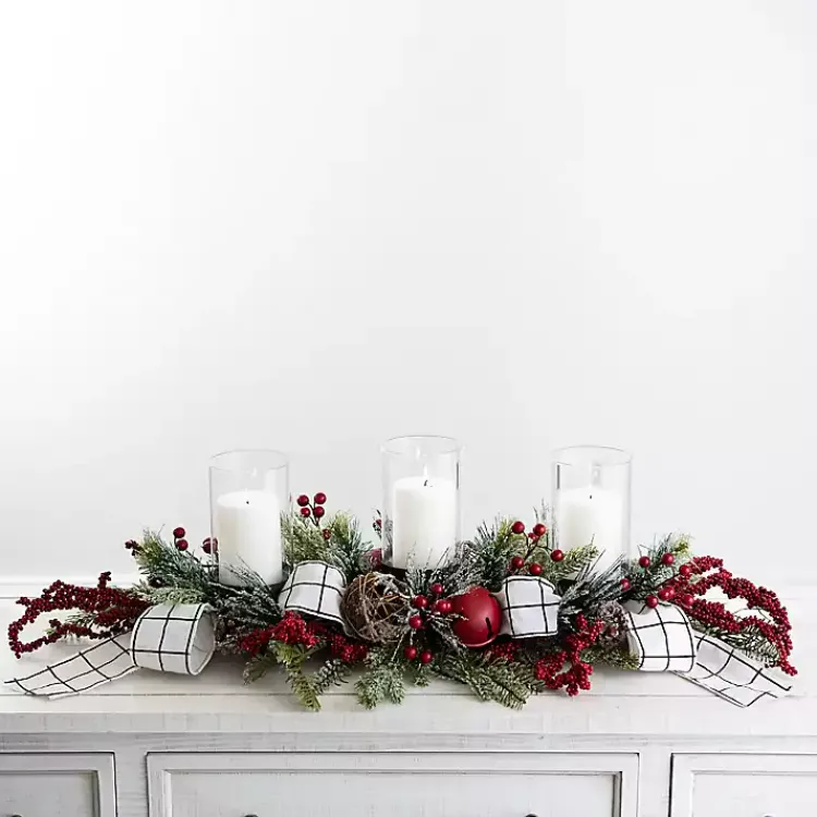 Online Jingle Bells and Berries Candle Centerpiece Christmas Centerpieces