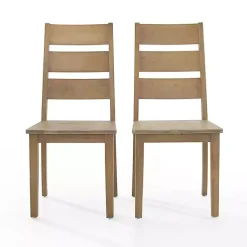 Kirklands Home Dining Chairs|Jolie Ladder Back 2-pc. Dining Chair Set Tan