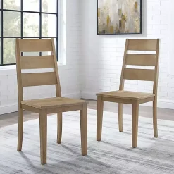 Kirklands Home Dining Chairs|Jolie Ladder Back 2-pc. Dining Chair Set Tan